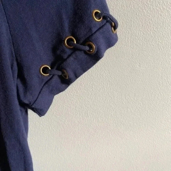 Michael Kors Blue T shirt Laced Sleeves - Picture 4 of 9